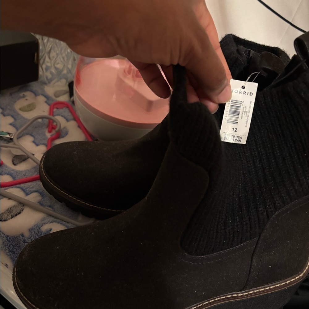 Torrid Black Knit Ankle Boots